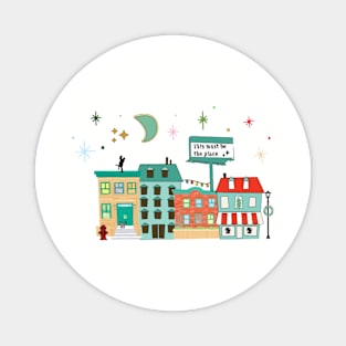 NYC cityscape Christmas Magnet